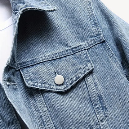 Navy Blue Casual Men's Jeans Jacket