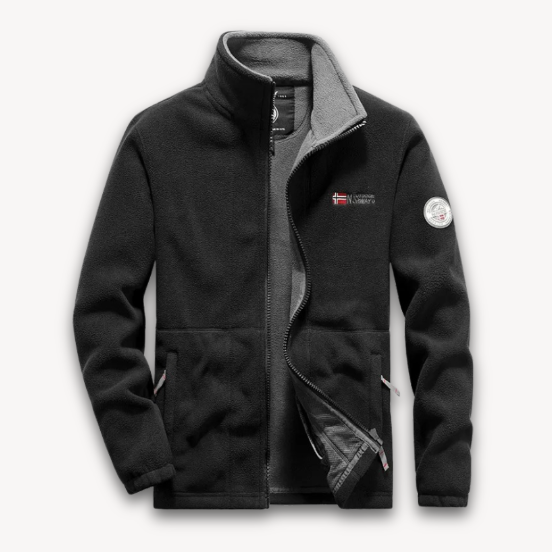 Warm Mens Fleece Coat Full Zip Jacket - OutfitLondon