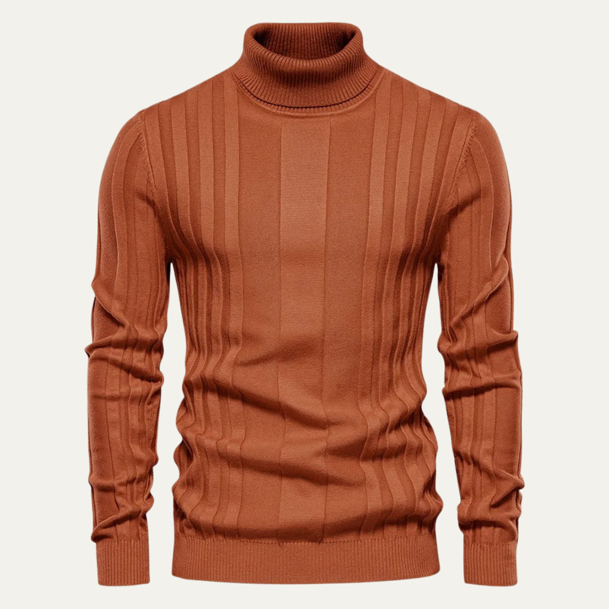 Classic Men's Fitted Knit Turtleneck Sweater
