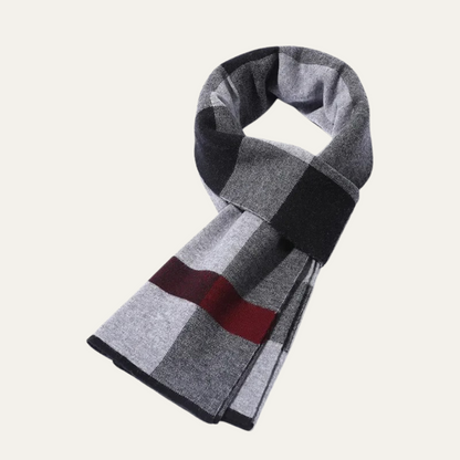 Warm Men's Plaid Knitted Scarf