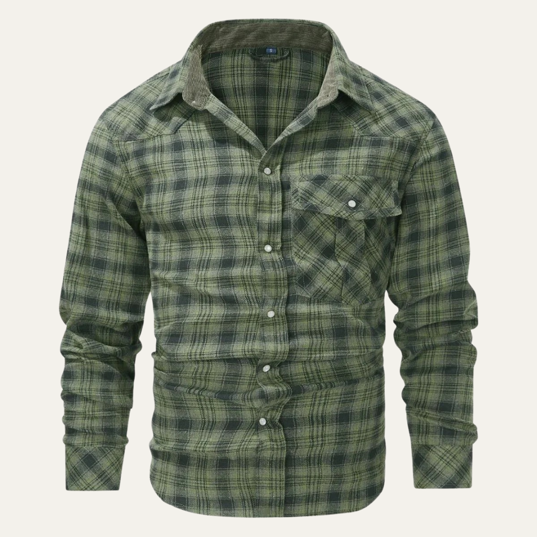 Rustic Plaid Casual Flannel Shirt