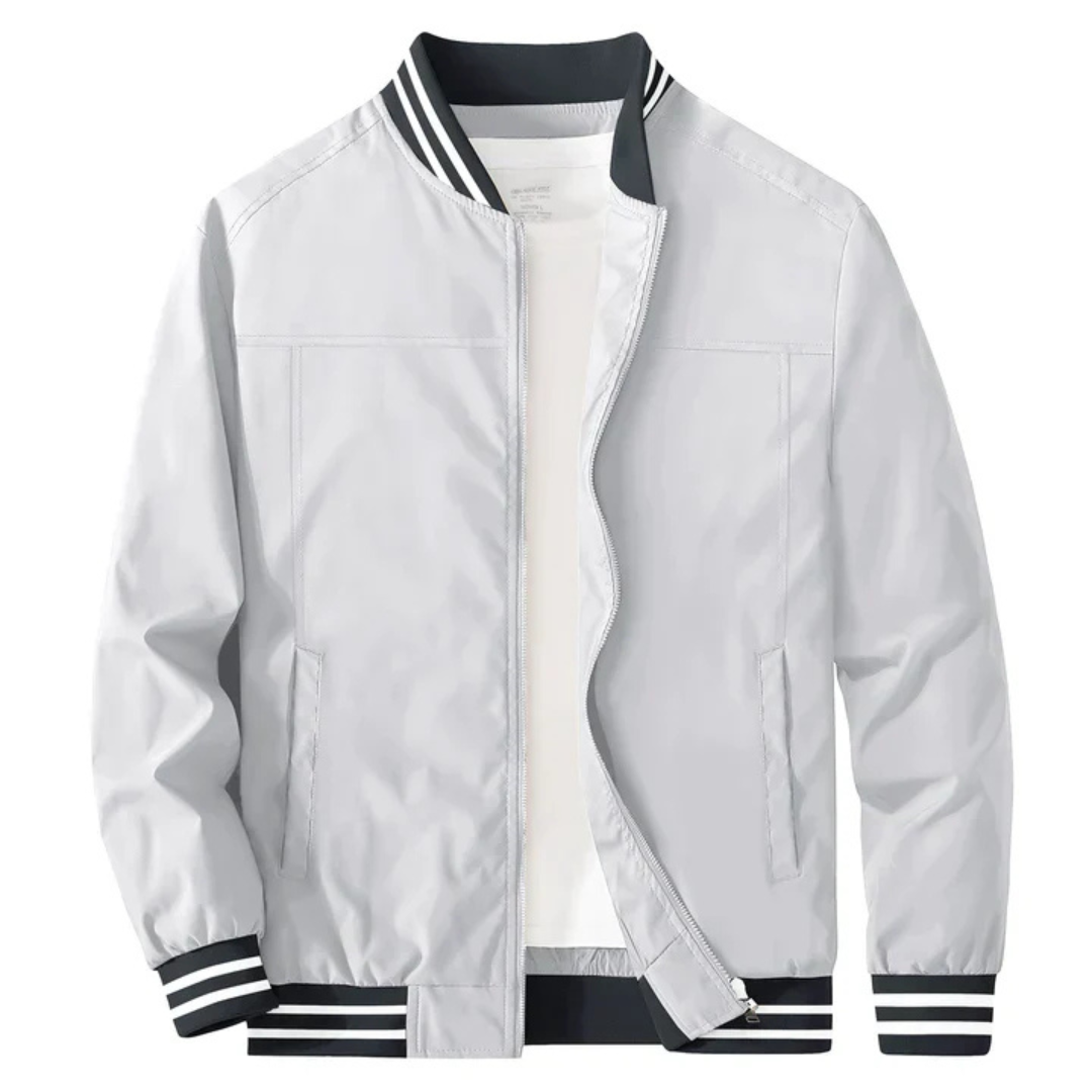 Men's Vintage Style Stripe Bomber Jacket