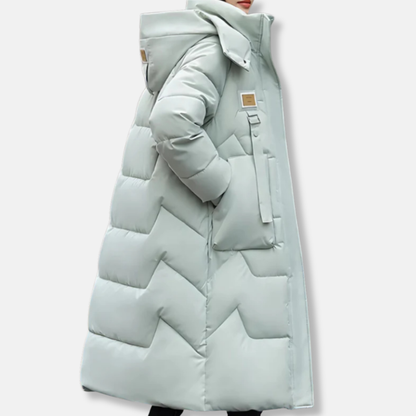 Warm Long Parka Coat for Women - Oversized Quilted Design