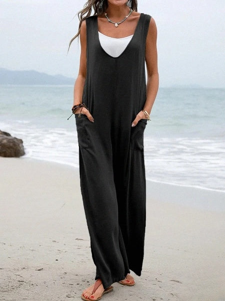 Comfortable Loose Fit Womens Summer Romper with Pockets