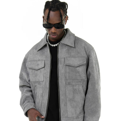 Luxury Suede Leather Mens Jacket