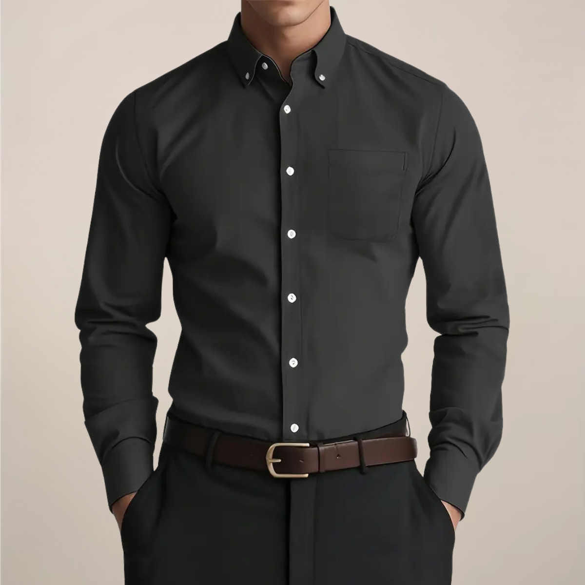 Casual Men's Button Down Long Sleeve Shirt