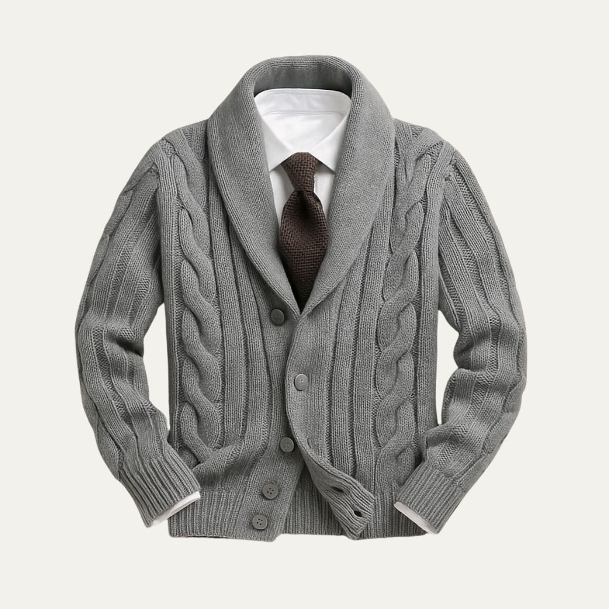 Men's Warm Crew Neck Knitted Cardigan