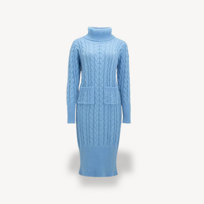 Cozy Cable Crew Neck Sweater Dress