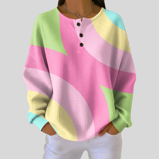 Colorful Graphic Knit Sweater - OutfitLondon