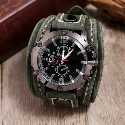 Classic Leather Mens Watch | Brown Handmade Strap