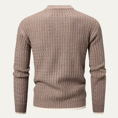Men's Thick Cable Knit Crew Sweater