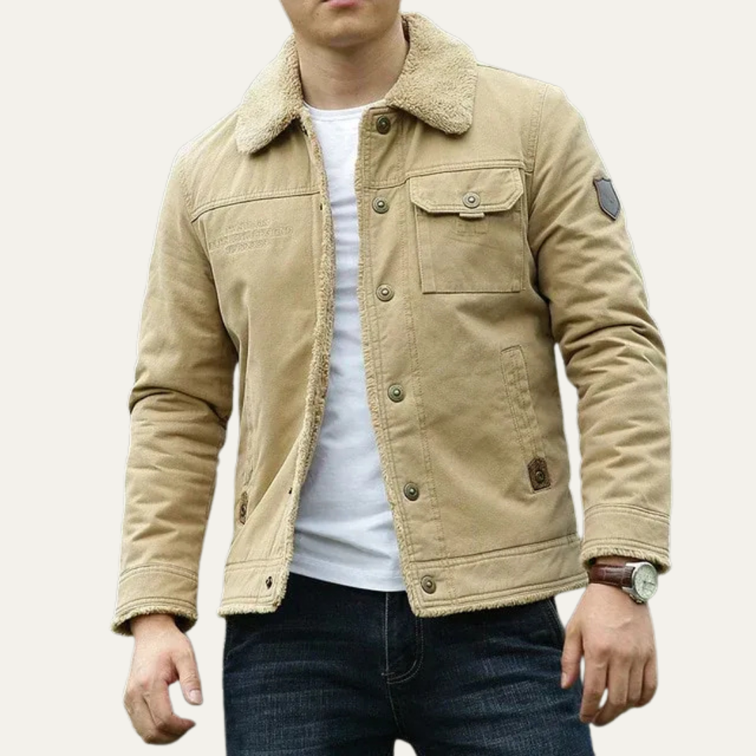 Warm Faux Leather Biker Style Jacket - OutfitLondon