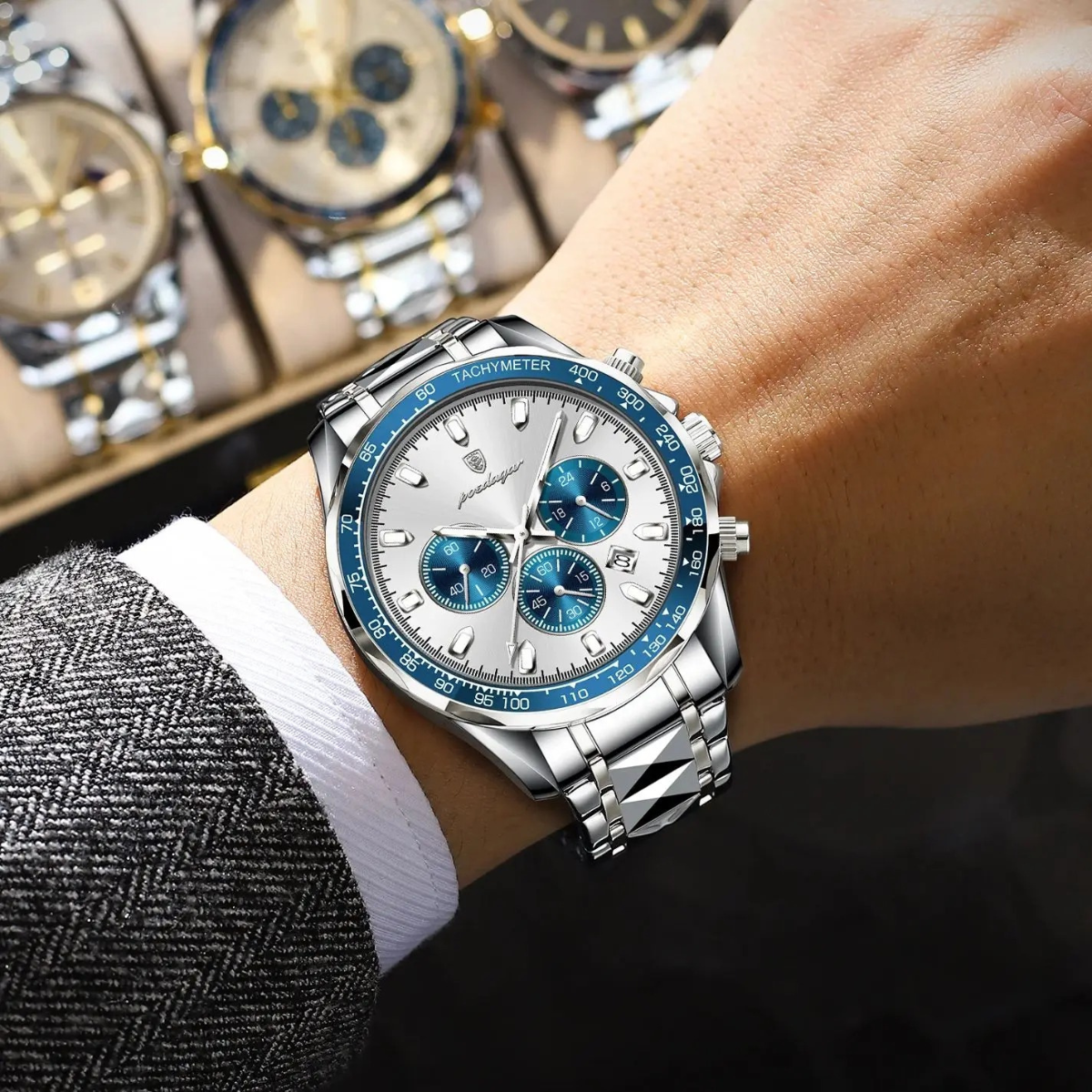 Premium Men's Stainless Steel Water Resistant Watch