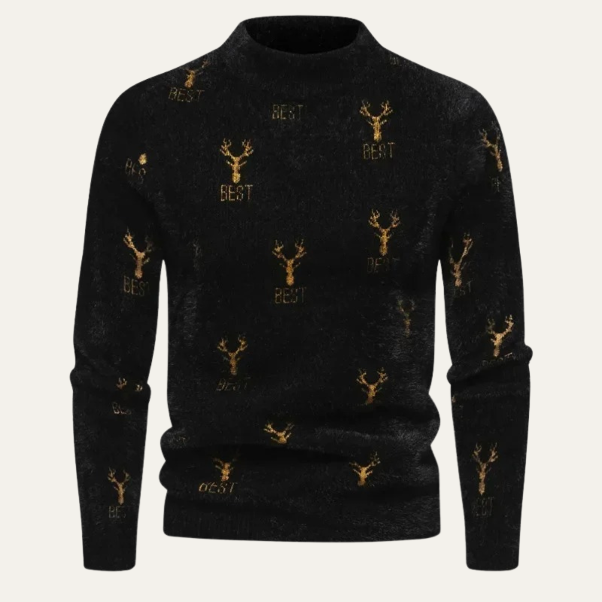 Warm Mens Patterned Crew Neck Sweater