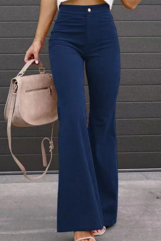 Luxurious High Waist Velvet Womens Pants