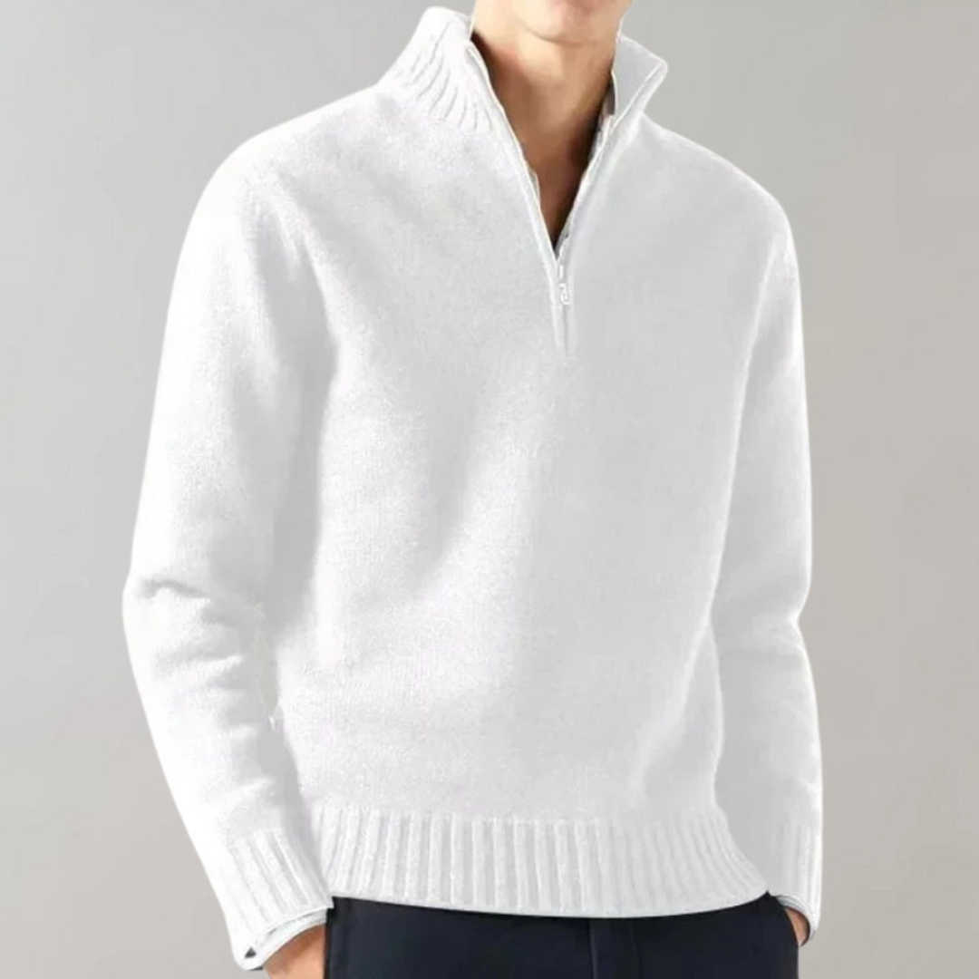 Soft Men's Zip Up Crew Sweater