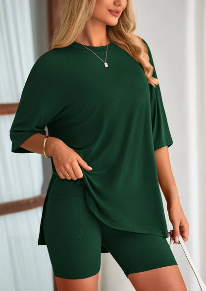 Comfy Summer Shorts Sleeveless Tank Two Piece Outfit