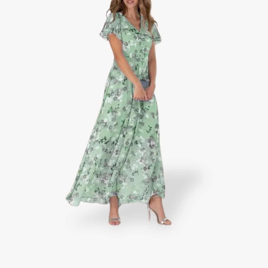 Casual Floral Long Sleeve Maxi Dress for Women