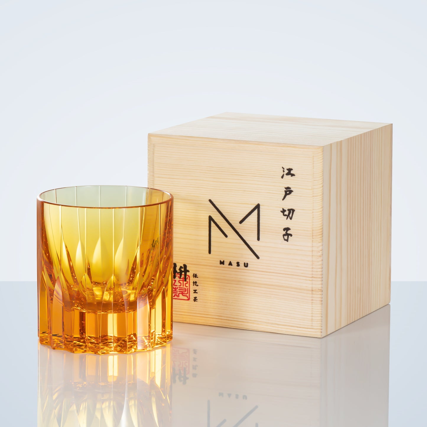 Stylish Whiskey Glass Set with Wooden Presentation Box