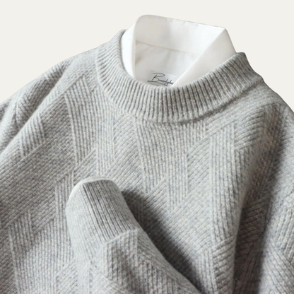 Men's Patterned Crew Neck Pullover Sweater