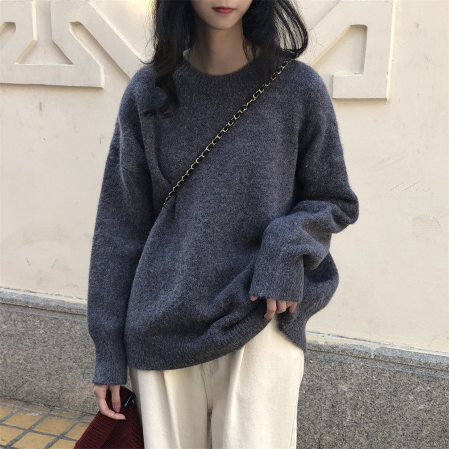 Comfy Crew Neck Long Sleeve Sweater