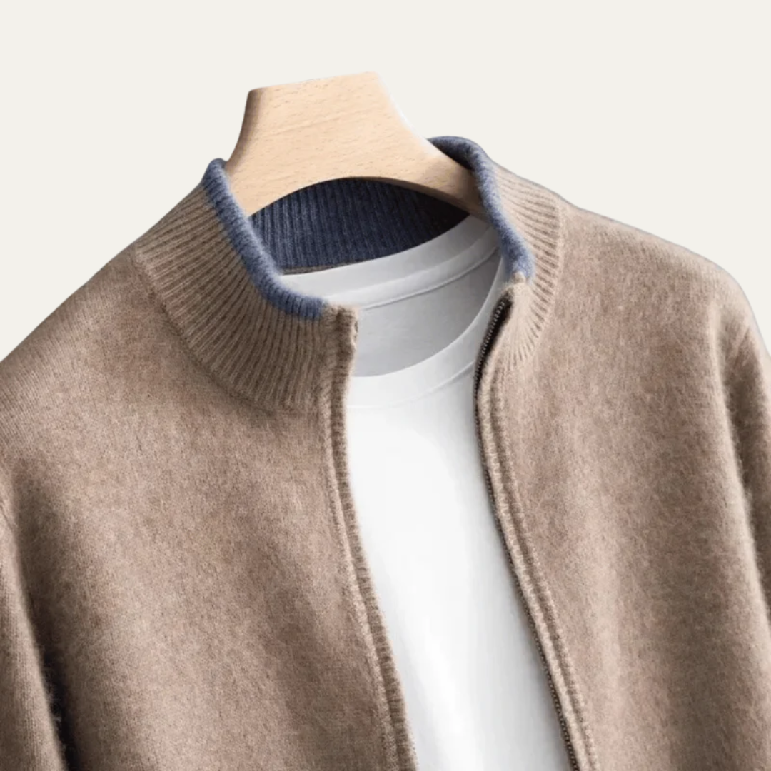 Men's Slim Fit Zipper Cardigan Sweater