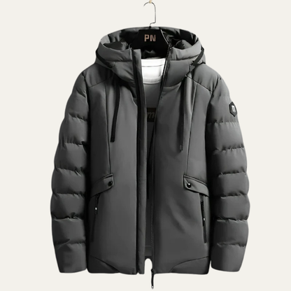 Warm Men's Full Zip Padded Parka Jacket