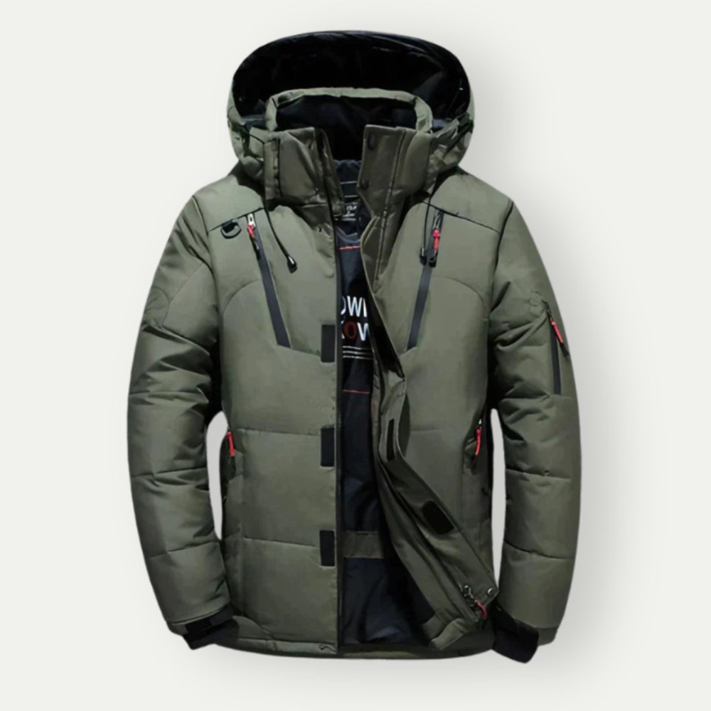 Warm Waterproof Quilted Hooded Puffer Coat