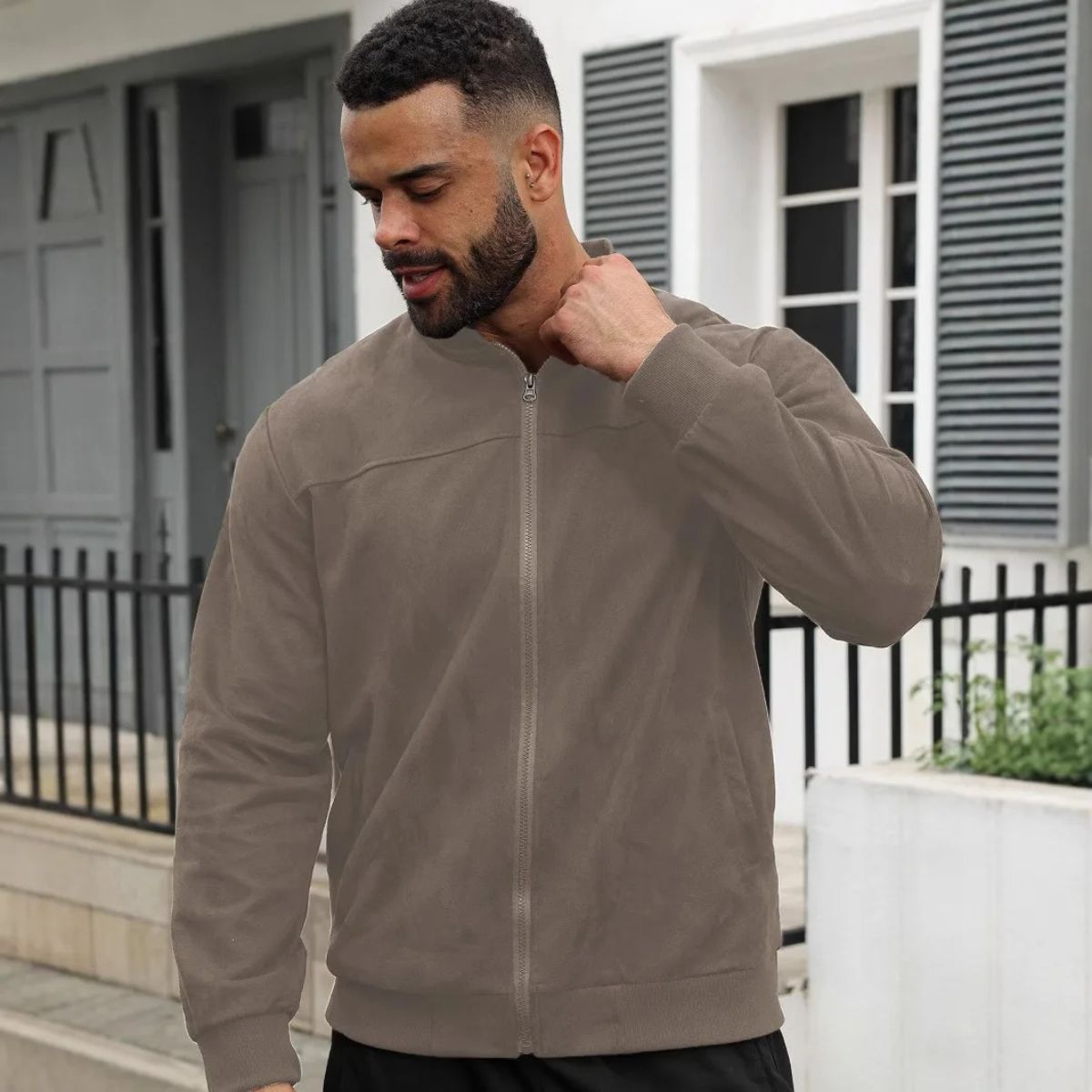 Luxury Suede Leather Mens Jacket