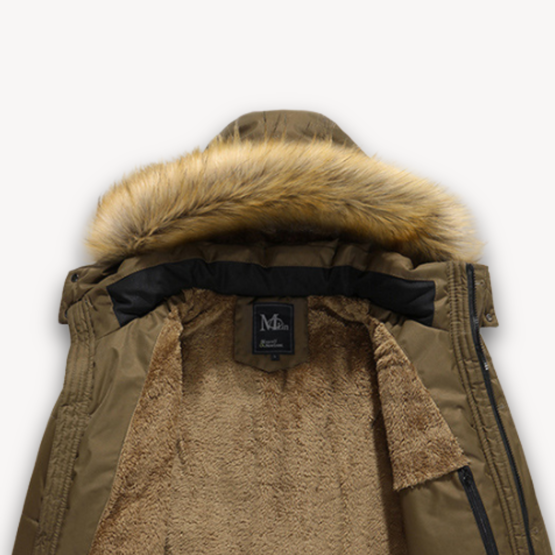 Warm Insulated Snow Jacket - Faux Fur Hooded Coat