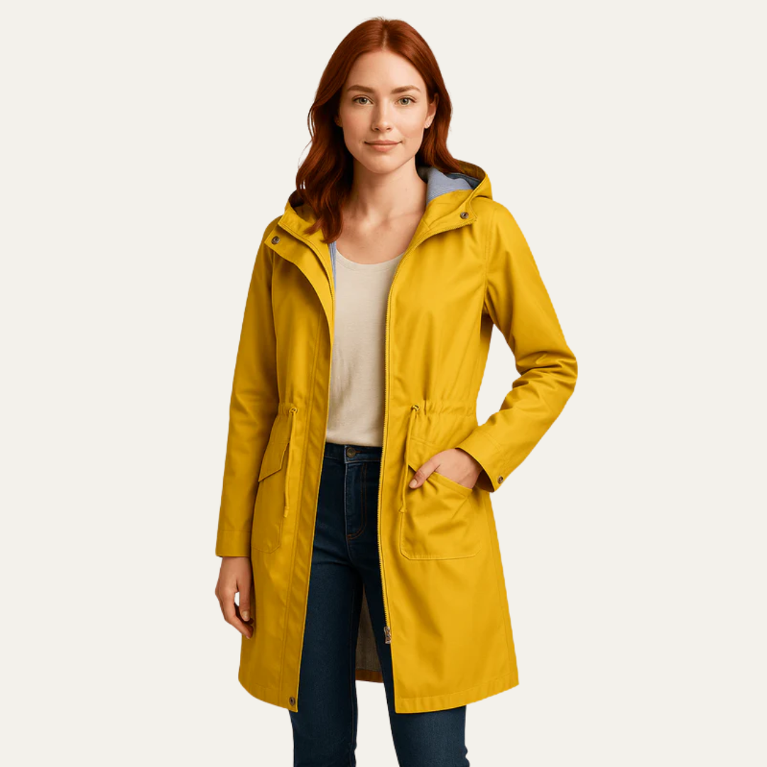 Ladies Adjustable Hooded Water Resistant Parka Jacket