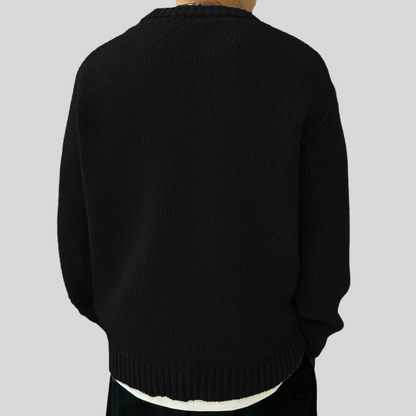 Men's Big Chunky Cable Knit Crew Sweater