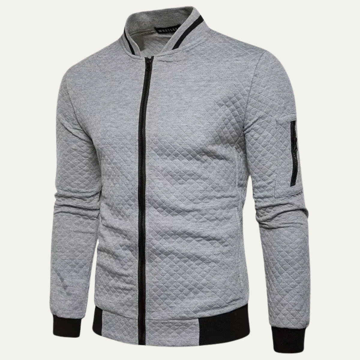 Slim Fit Men's Quilted Zip Jacket