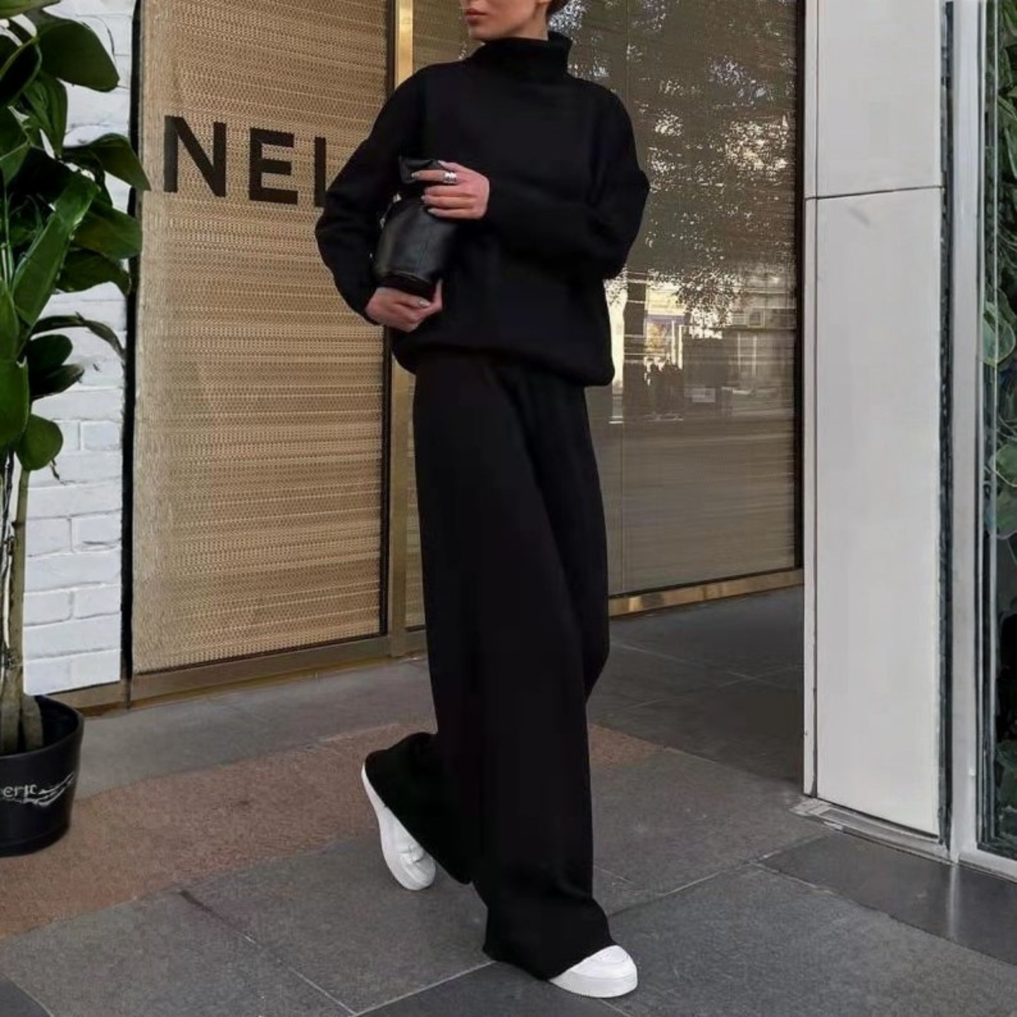 Soft Long Sleeve Turtleneck Sweater and Pant Set