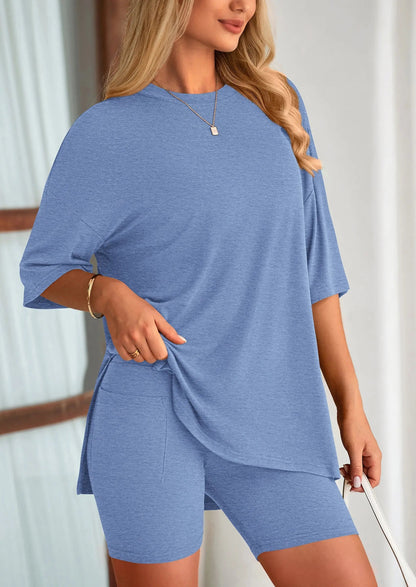 Comfy Summer Shorts Sleeveless Tank Two Piece Outfit