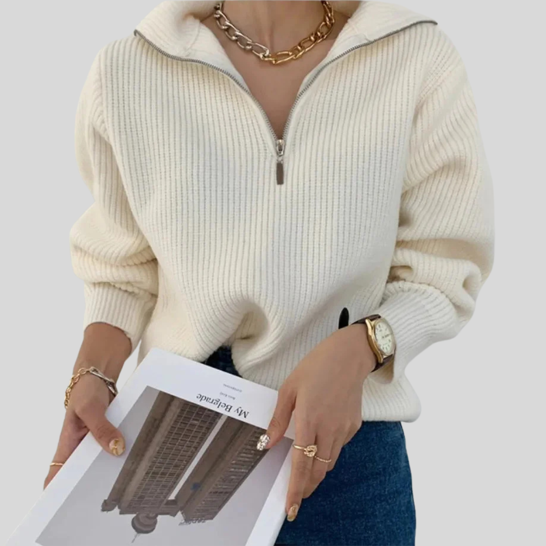 Soft Relaxed Fit Half Zip Sweater