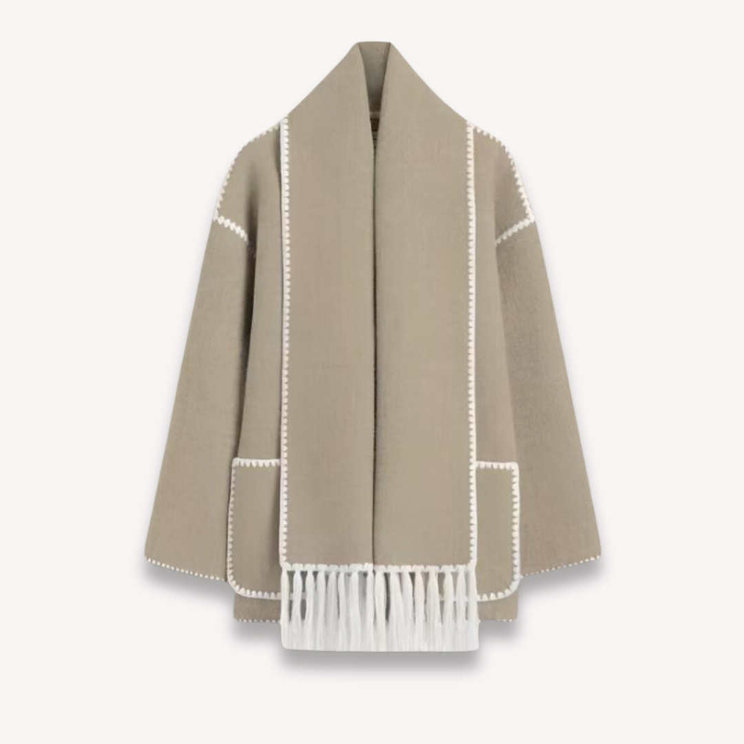 Warm Coat with Scarf for Ladies