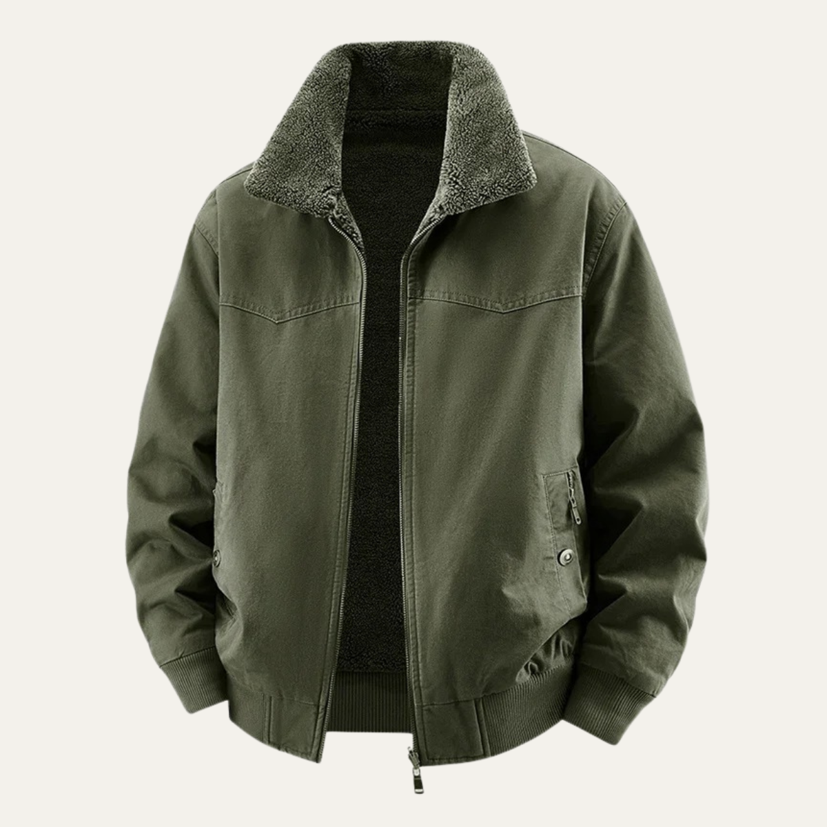 Warm Reversible Men's Fleece Bomber Jacket