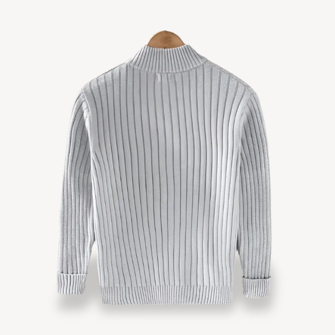Colorful Crew Neck Zip Up Cardigan Men