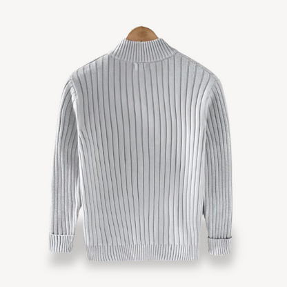 Colorful Crew Neck Zip Up Cardigan Men