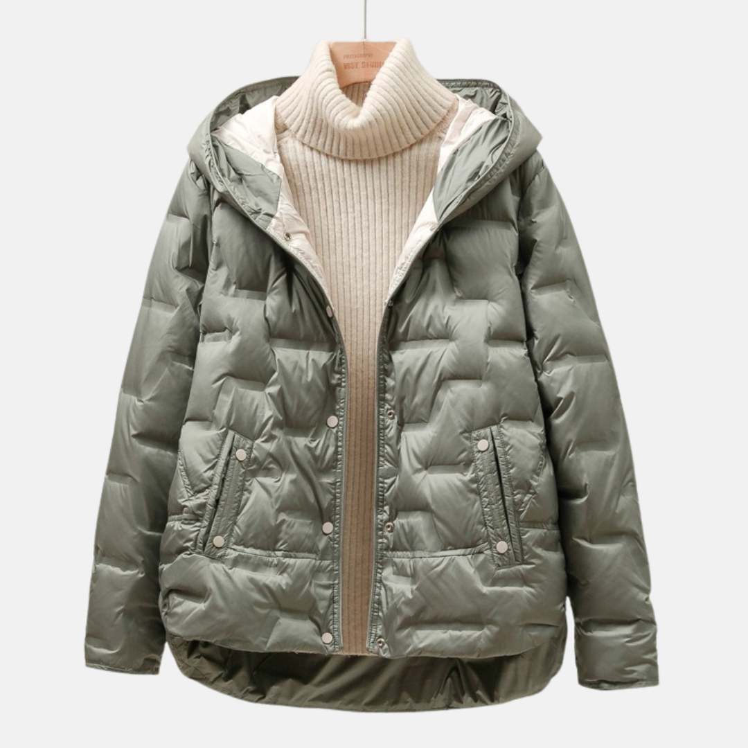 Warm Padded Hooded Coat for Women - Soft Puffer Jacket