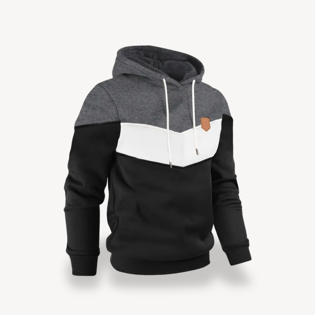 Fashionable Contrast Hooded Sweatshirt