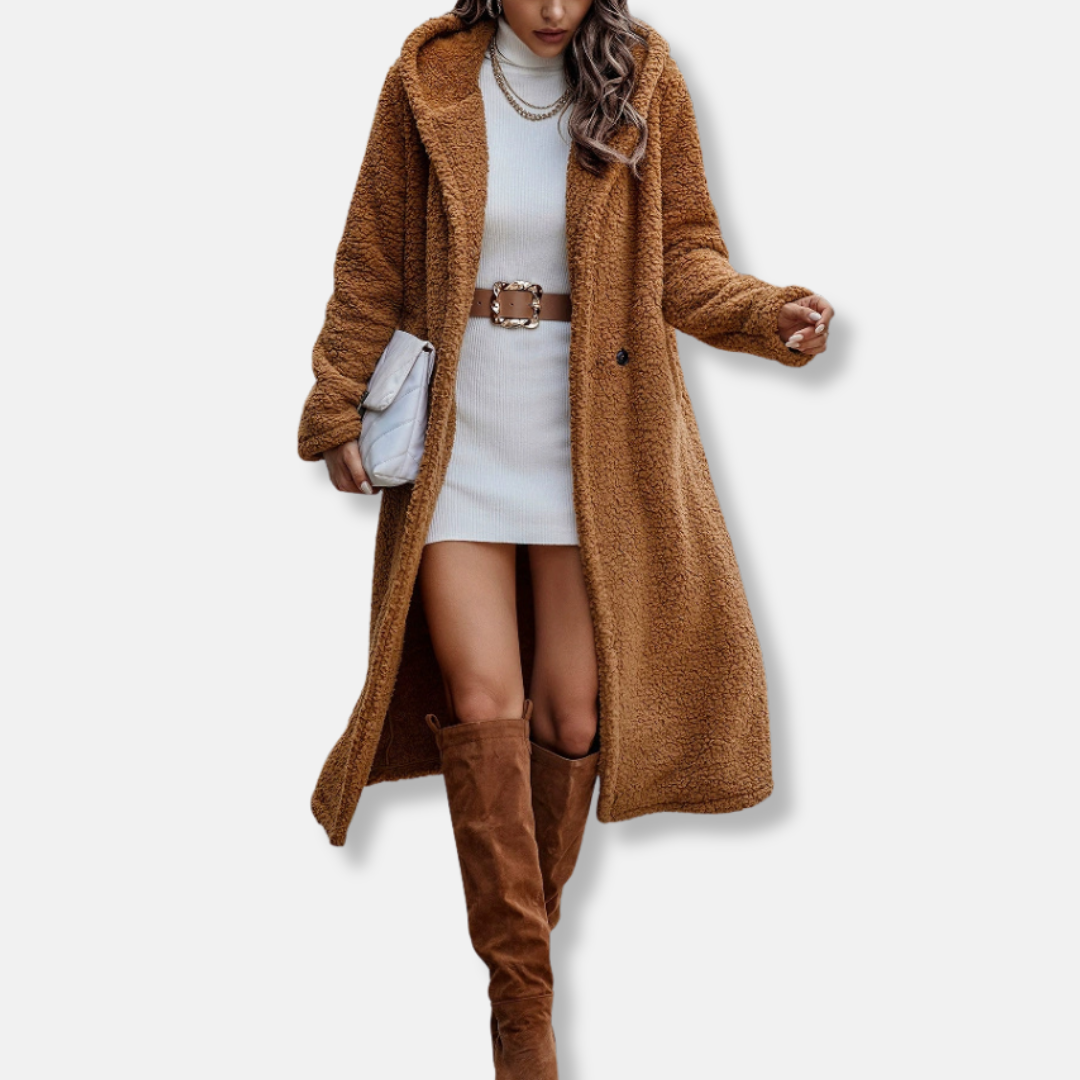 Soft Hooded Women's Fleece Coat Relaxed Fit