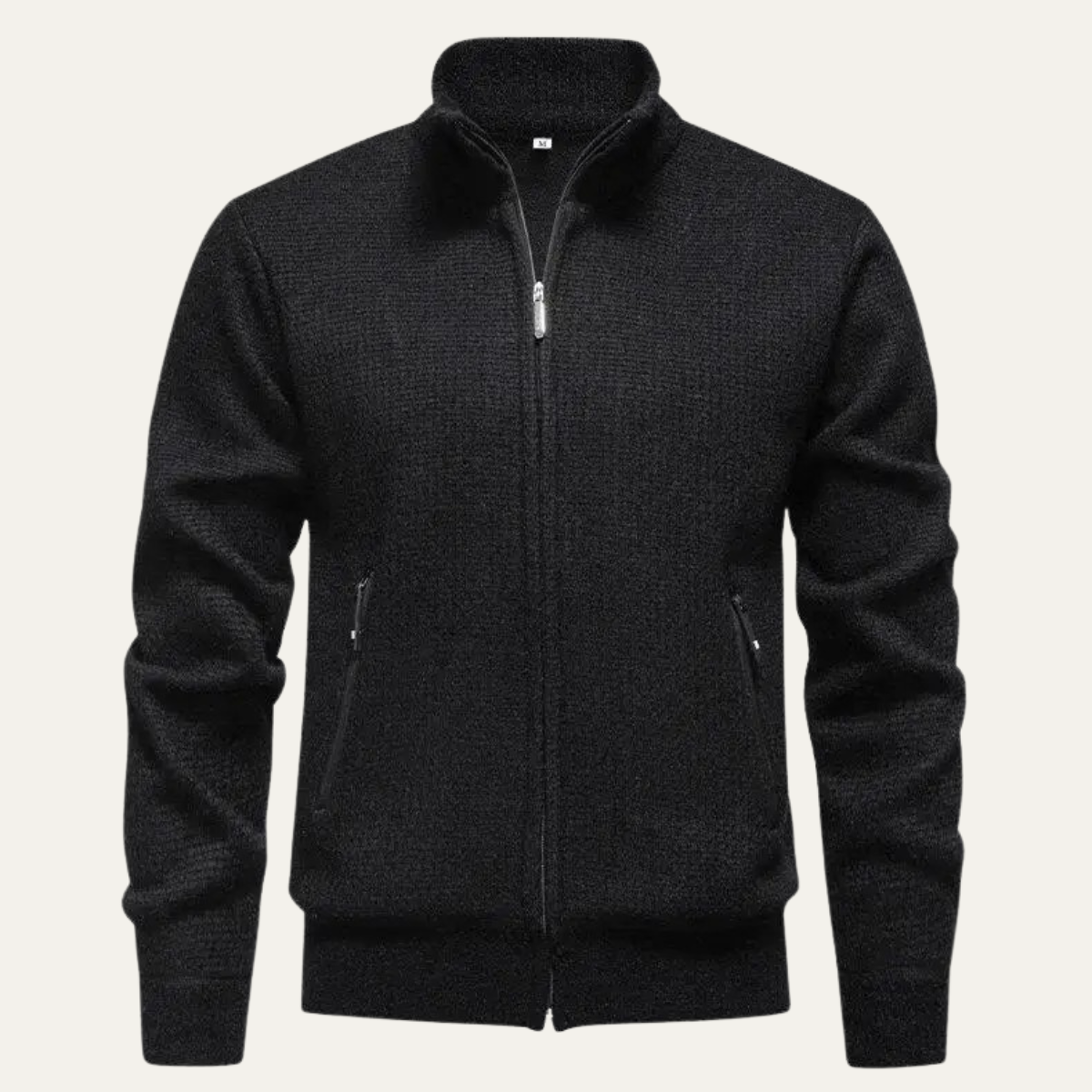 Relaxed Fit Men's Knit Zipper Cardigan Sweater