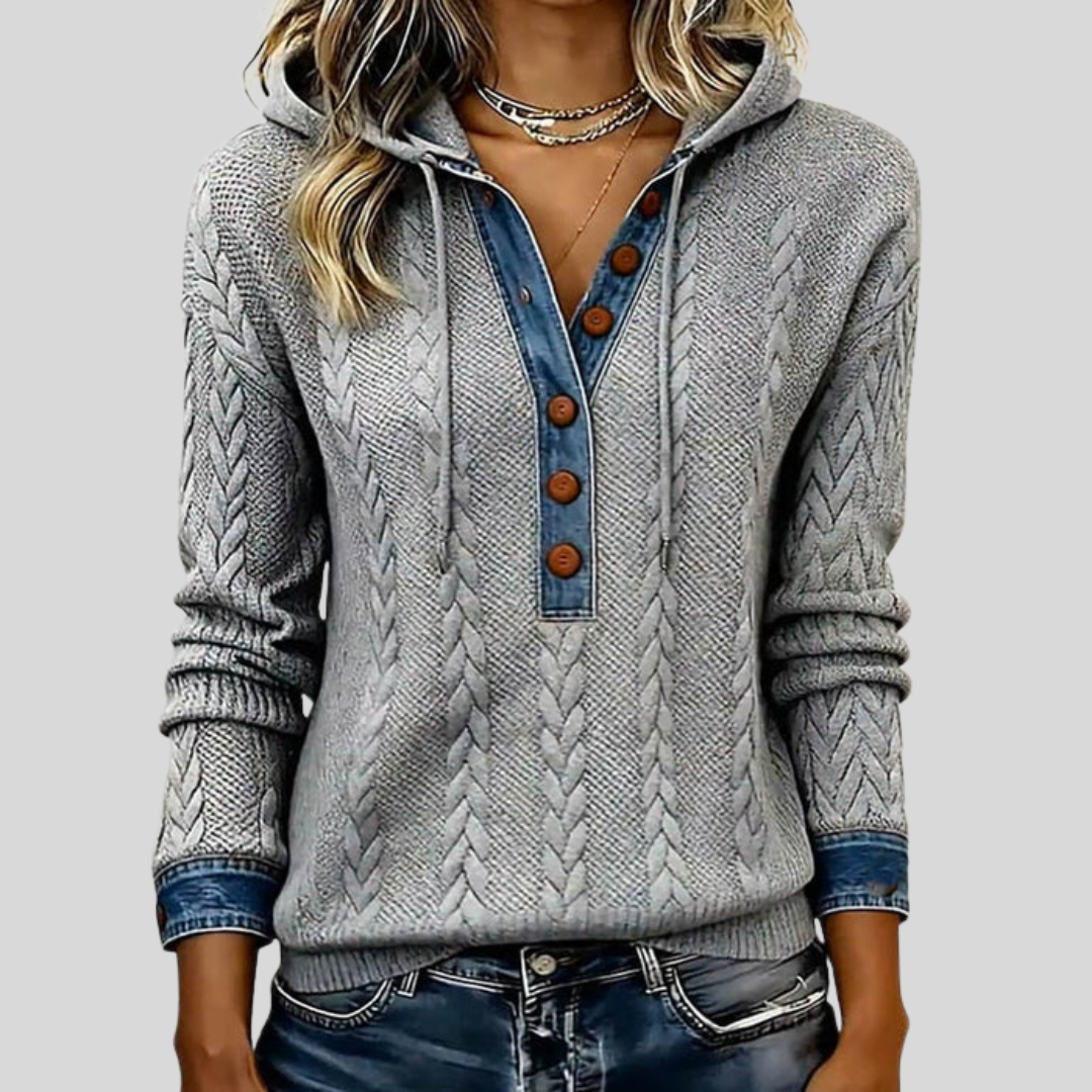 Soft Knit Hooded Sweatshirt Pullover