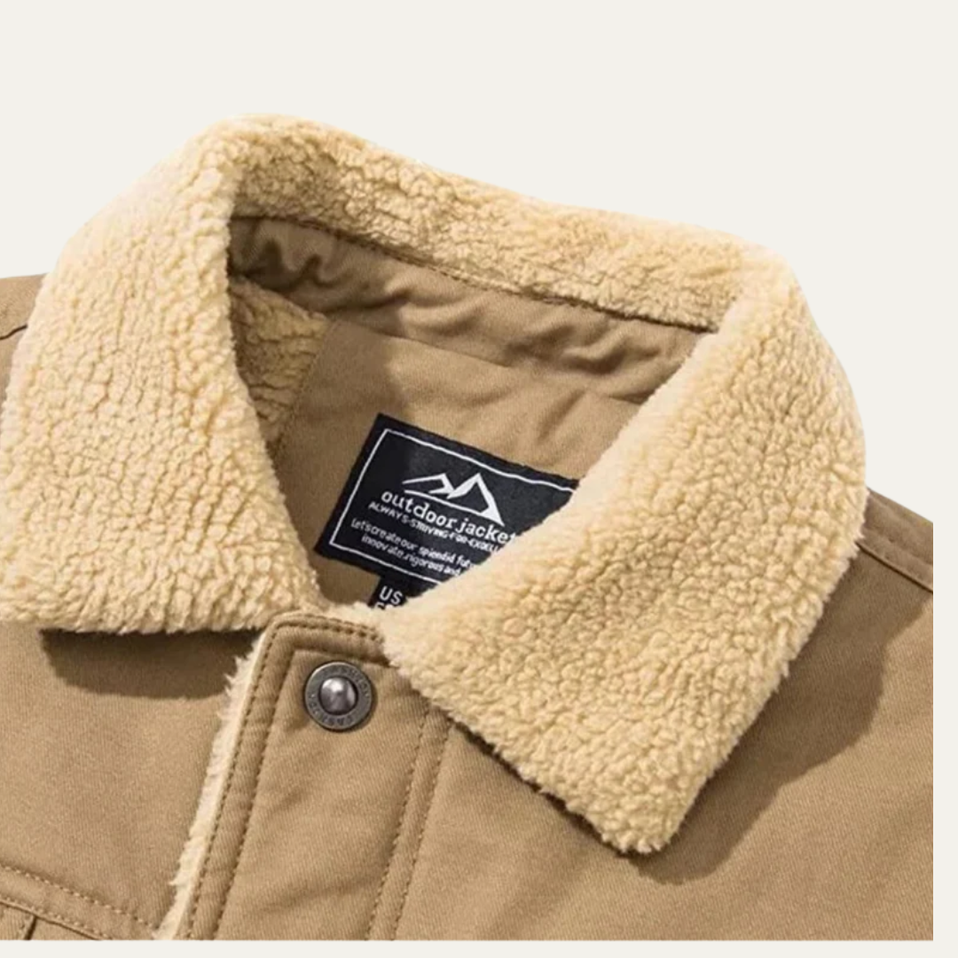 Warm Synthetic Lined Zip Up Denim Jacket