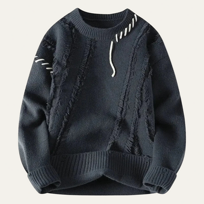 Rugged Edge Crew Neck Knit Sweater