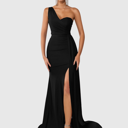 Asymmetrical Floor Length Evening Dress