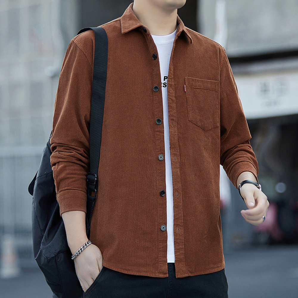 Relaxed Fit Mens Long Sleeve Coat