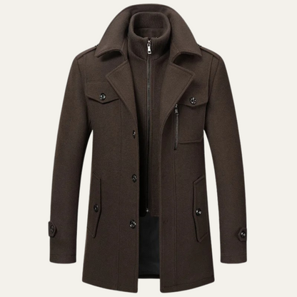 Classic Men's Warm Wool Winter Overcoat